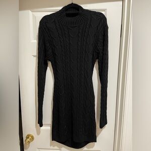 Pretty little things black sweater dress Sz L, back cut out